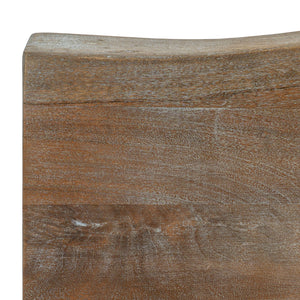 Live Edge Collection Light Acacia Bar Table – 130cm Natural Wood Bar Table with Metal Base - My Store