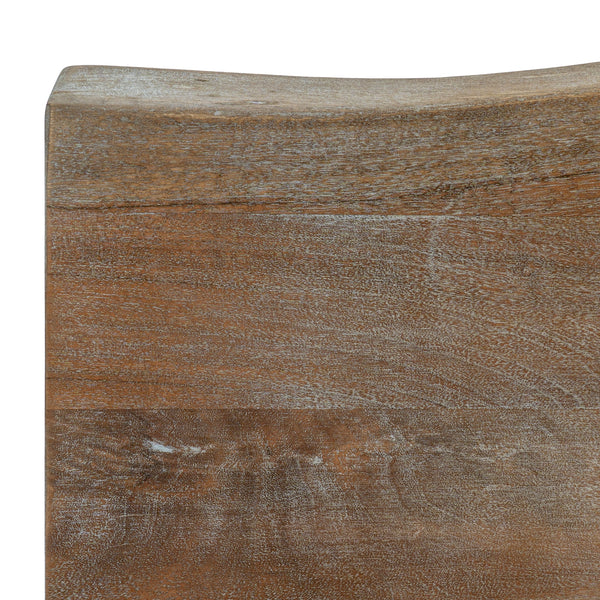 Live Edge Collection Light Acacia Bar Table – 130cm Natural Wood Bar Table with Metal Base - My Store