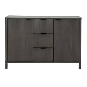 Reed Collection 3 Drawer 2 Door Cabinet – Brown Wooden Storage Cabinet with Panelled Front - My Store