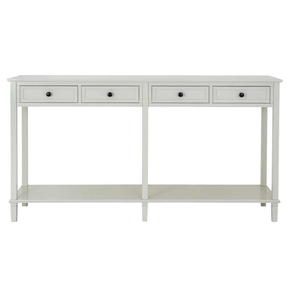 Belmont Collection 4 Drawer Console – 160cm White Wooden Console Table with Storage - My Store
