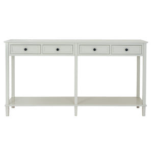 Belmont Collection 4 Drawer Console – 160cm White Wooden Console Table with Storage - My Store