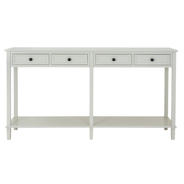 Belmont Collection 4 Drawer Console – 160cm White Wooden Console Table with Storage - My Store