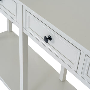 Belmont Collection 4 Drawer Console – 160cm White Wooden Console Table with Storage - My Store
