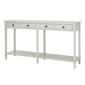 Belmont Collection 4 Drawer Console – 160cm White Wooden Console Table with Storage