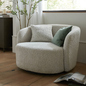 Sorelle Swivel Chair – White Curved Fabric Swivel Accent Chair - My Store