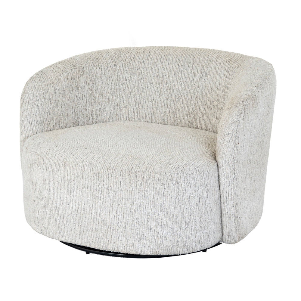 Sorelle Swivel Chair – White Curved Fabric Swivel Accent Chair - My Store