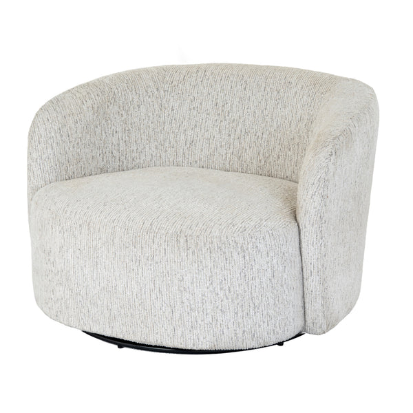 Sorelle Swivel Chair – White Curved Fabric Swivel Accent Chair - My Store
