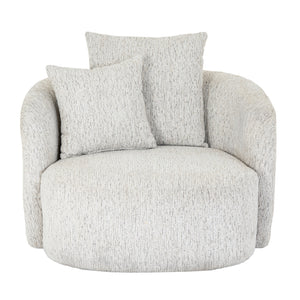 Sorelle Swivel Chair – White Curved Fabric Swivel Accent Chair - My Store