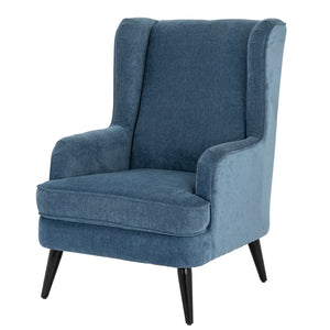 Vellis Wingback Armchair – Blue Fabric Wingback Accent Chair