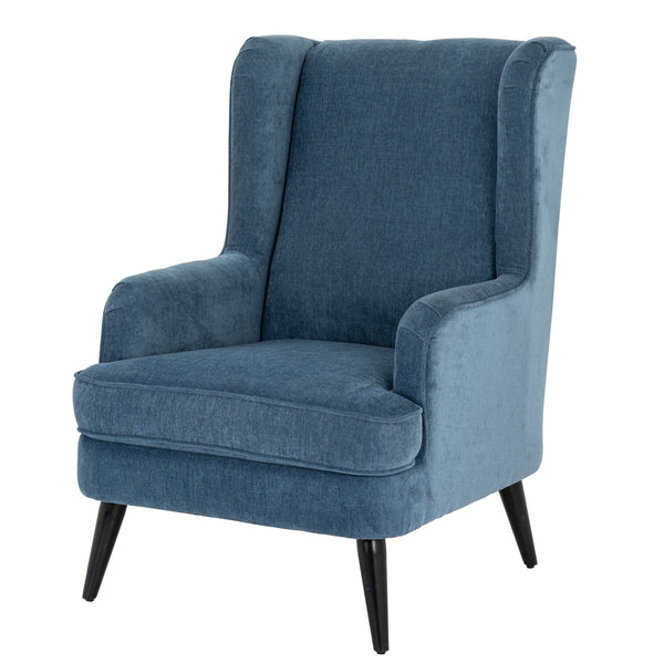 Vellis Wingback Armchair – Blue Fabric Wingback Accent Chair