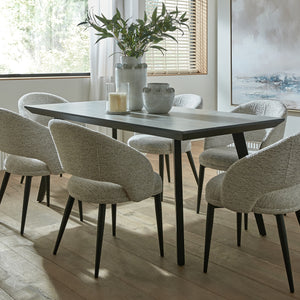 Nivara Rectangular Dining Table – 180cm Composite & Metal Dining Table in Black/Grey - My Store