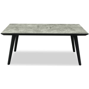 Nivara Rectangular Dining Table – 180cm Composite & Metal Dining Table in Black/Grey