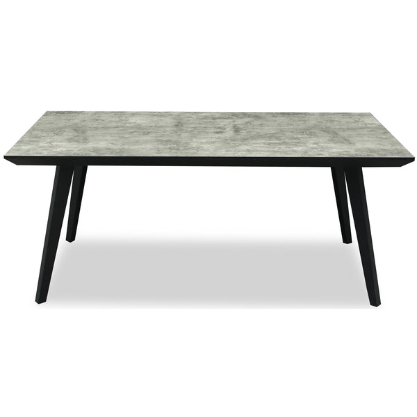 Nivara Rectangular Dining Table – 180cm Composite & Metal Dining Table in Black/Grey