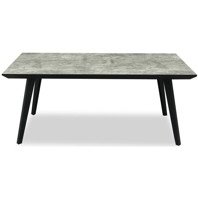 Nivara Rectangular Dining Table – 180cm Composite & Metal Dining Table in Black/Grey