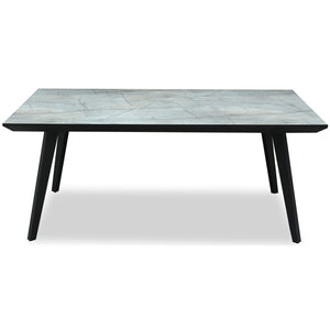 Stellen Rectangular Dining Table – Modern Composite & Metal Dining Table with Refined Grain Detailing