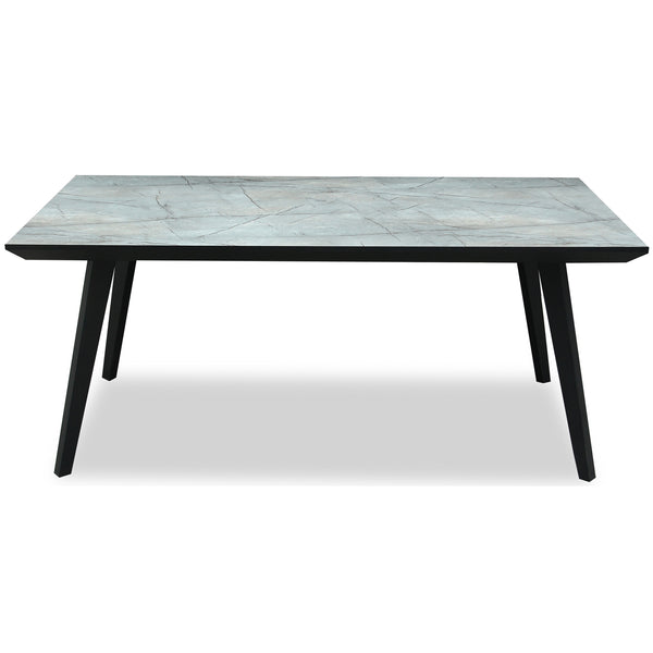 Stellen Rectangular Dining Table – Modern Composite & Metal Dining Table with Refined Grain Detailing