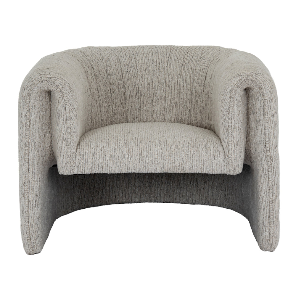 Avia Mist Armchair – Soft Grey Upholstered Lounge Chair with Low Profile & Textured Weave - My Store