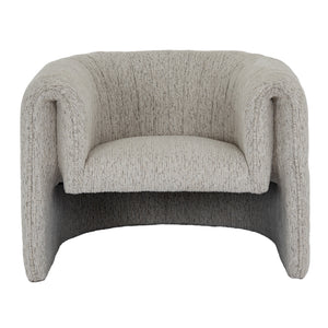 Avia Mist Armchair – Soft Grey Upholstered Lounge Chair with Low Profile & Textured Weave - My Store