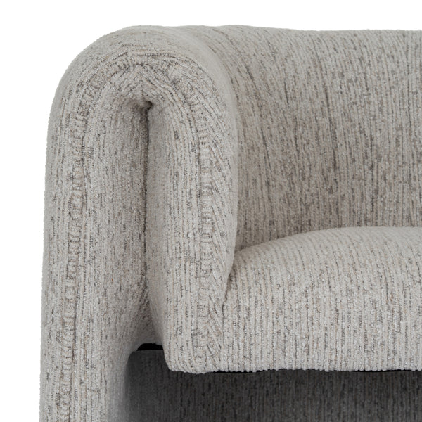 Avia Mist Armchair – Soft Grey Upholstered Lounge Chair with Low Profile & Textured Weave - My Store