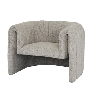 Avia Mist Armchair – Soft Grey Upholstered Lounge Chair with Low Profile & Textured Weave