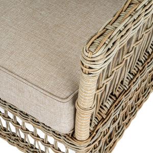 Provence Collection Outdoor 4 Seater Lounge Set Modern Weather-Resistant Garden Sofa Set with Neutral Finish