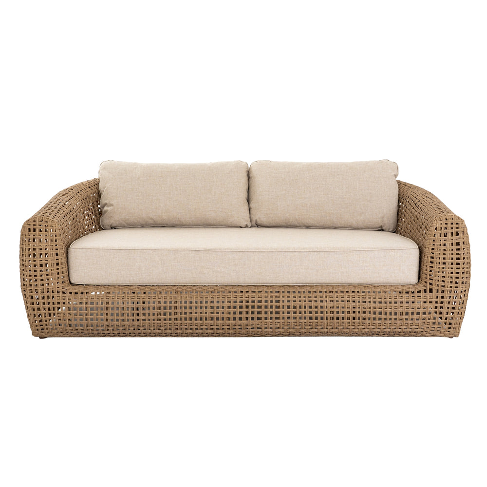 Bloom Collection Outdoor Sofa Modern Weather-Resistant Garden Sofa with Durable Frame and Neutral Finish