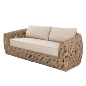 Bloom Collection Outdoor Sofa Modern Weather-Resistant Garden Sofa with Durable Frame and Neutral Finish