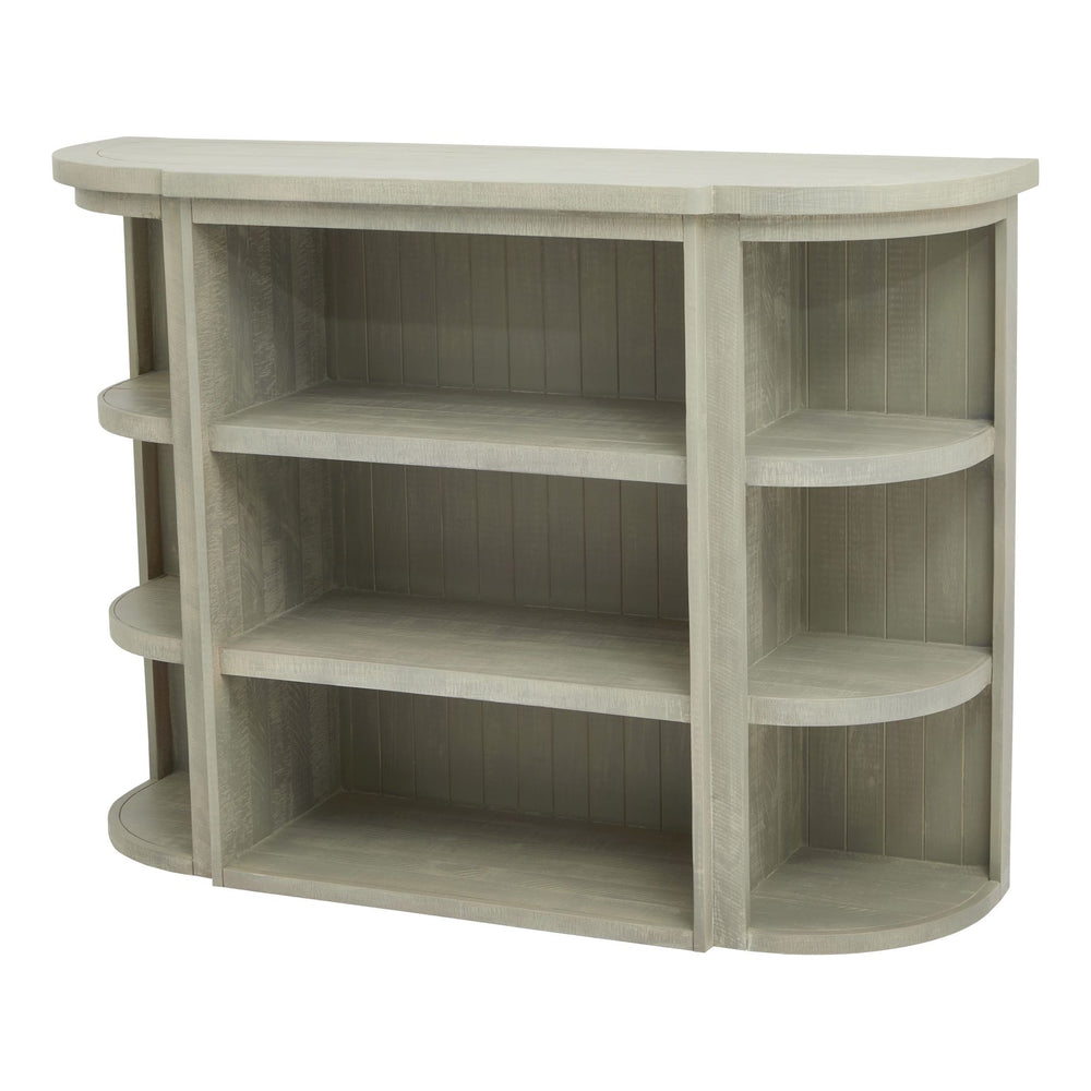 Saltaire Collection 3-Shelf Unit – Contemporary Curved Pine Wood Display Storage (Grey)