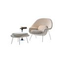 Womb Lounge Chair and Footstool Set – Modern Armchair with Matching Ottoman, Upholstered Lounge Seating with Painted Steel Frame for Living Room, Bedroom & Lounge - My Store