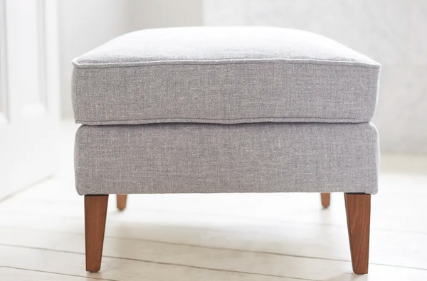 Izzy Medium Rectangular Footstool in Neptune Smart Velvet