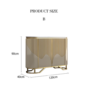 Isabel Hallway Sideboard Console Table 160cm – Gold & Champagne Beige Contemporary Storage Cabinet with MDF Top and Metal Frame - My Store