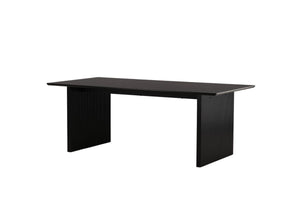 Mmilo Vail Rectangular Dining Table – 200x100 cm, Black MDF, Nordic Design, Modern Dining Table for 6–8 People