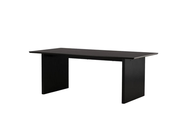 Mmilo Vail Rectangular Dining Table – 200x100 cm, Black MDF, Nordic Design, Modern Dining Table for 6–8 People