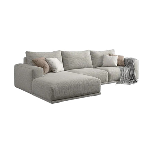 Frances 3-Seater Corner Sofa – Cotton Linen Upholstery, High Density Foam Comfort Couch, Modern Contemporary Living Room Sofa
