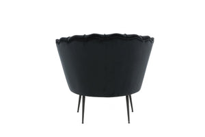 Calais Dark Grey Armchair | Velvet Upholstery with Modern Decorative Design & Metal Legs