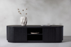 Fjällbacka Low Storage Sideboard | Black Oak MDF Veneer Scandinavian Design