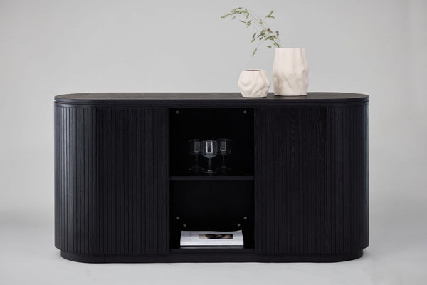Fjällbacka High Storage Cabinet | Black Oak Scandinavian Design