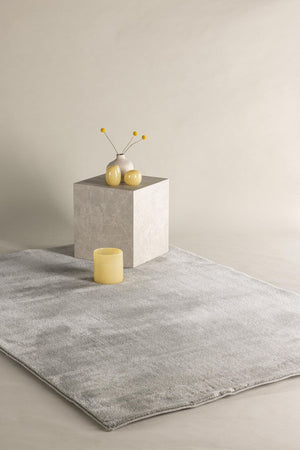 Blanca Light Grey Rectangular Carpet | 230x160 cm Soft Polyester Area Rug