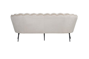 Calais 3-Seater Sofa in Beige Velvet | Modern Stylish Sofa with Angled Metal Legs