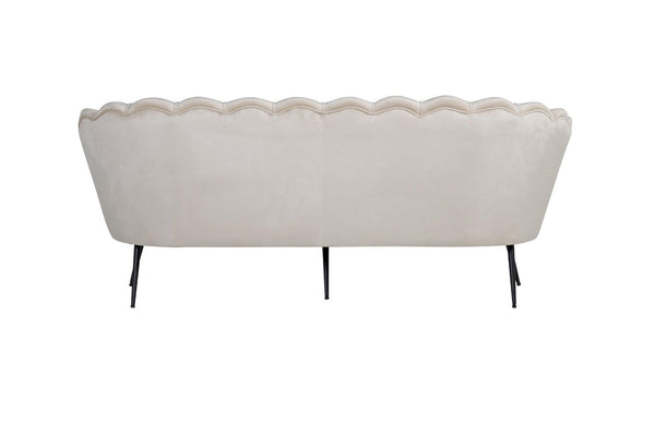 Calais 3-Seater Sofa in Beige Velvet | Modern Stylish Sofa with Angled Metal Legs