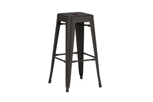 Tempe Bar Chair Set of 4 – Matte Black Steel – Modern Industrial High Stools for Kitchen & Dining