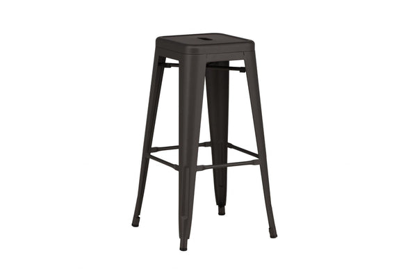 Tempe Bar Chair Set of 4 – Matte Black Steel – Modern Industrial High Stools for Kitchen & Dining