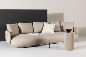 Stellar 4-Seater Sofa in Beige | Modern Fabric Couch with Cushions | Contemporary Living Room Sofa by Venture Homes