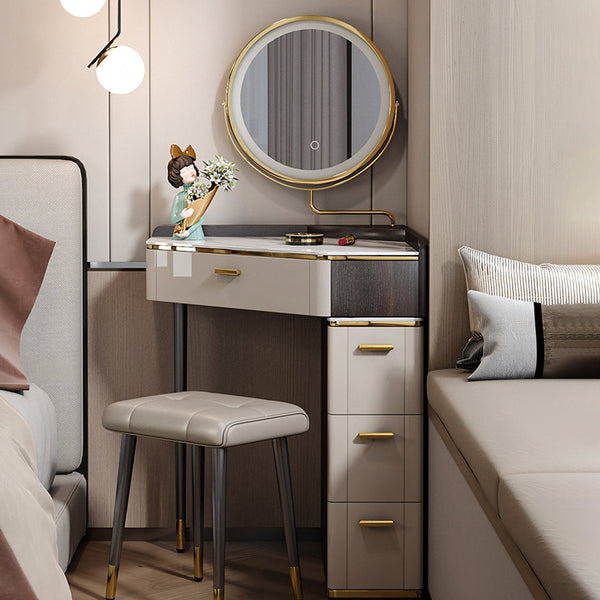 Amigo Small Corner Dressing Table with LED Mirror