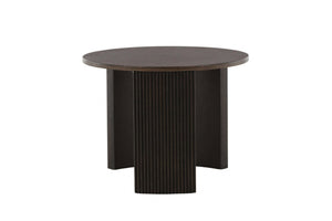 Bristol Sofa Table – Mocca Veneer, Round Coffee Table with Ribbed Wood Frame, 45 cm Height, Mmilo Venture Home Collection