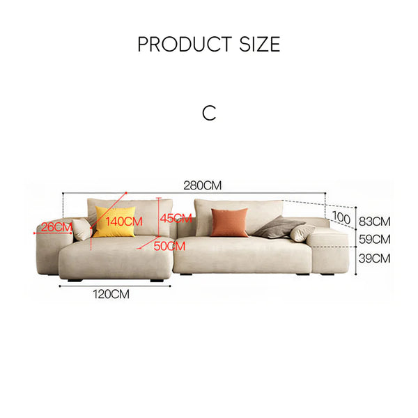 R87 Calvin Two Seater Corner Sofa – Modern Leathaire L-Shape Sectional Sofa with High Density Foam Cushions, Contemporary Living Room Couch - My Store