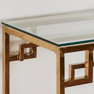 Modern gold console table for hallway and living room décor