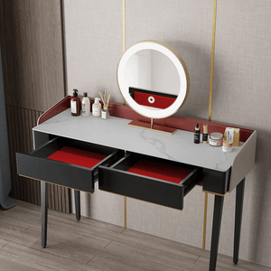 Ivoree Dressing Table with Drawers & LED Mirror