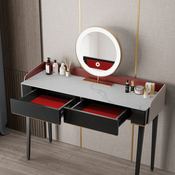 Ivoree Dressing Table with Drawers & LED Mirror