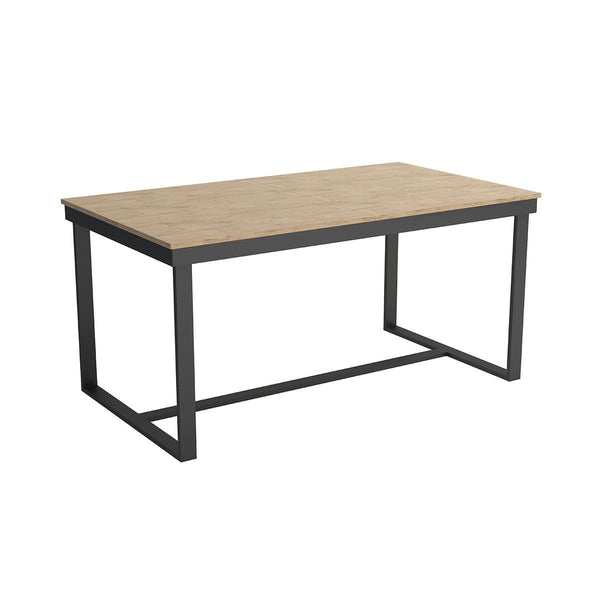 Polish 6–8 Seater Extendable Dining Table | Oak Finish, Durable Laminated Board